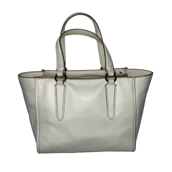 COACH CROSBY CARRYALL IN CROSSGRAIN LEATHER GOLD/CHALK - Picture 2 of 16